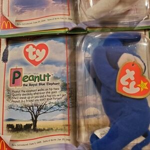 McDonald TY Legend Lot Peanut The Royal Blue Elephant & Chilly White Polar Bear